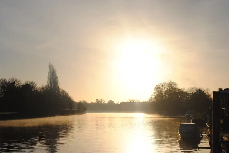 Early morning winter view of Thames river, Kingston-upon-Thames , London